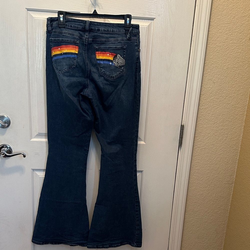 Her Universe Dark Blue Flare Jeans with Star Wars Details Size 11
